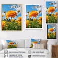 thumbnail image 4 of Designart "Sunny Marigold Yellow Green Flowers" Floral & Botanical Floater Framed Canvas Print, 4 of 7