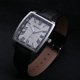thumbnail image 2 of Relojes clásicos para hombres Reloj rectangular de acero inoxidable Reloj con correa de cuero genuino Reloj con números romanos Reloj de pulsera de lujo Pantalla analógica Reloj con tanque de cuarzo japonésGris, 2 of 5