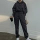 thumbnail image 4 of Conjunto de chándal de mujer otoño-invierno 2025: sudadera con capucha de manga larga y pantalones holgados, mezcla de algodón, ropa informal/deportiva, tallas S-XL., 4 of 7