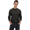thumbnail image 5 of Puztloy Men's Sweater Crewneck Pullover Long Sleeve Lightweight Knit Soft Casual with Ribbing Edge Pullover Sweaters Dark Grey, 5 of 6