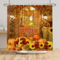 thumbnail image 4 of Farmhouse Fall Shower Curtain Havest Pumpkins Fabric Bath Curtains Autumn Sunflower Bathroom Decor with Hooks 60Wx72L Inch, 4 of 6