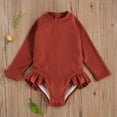 thumbnail image 3 of Bébé Enfant en Bas Âge Filles Protection Solaire à Manches Longues Garde Maillot de Bain Jaune 2-3 Ans, 3 of 8
