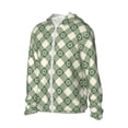 thumbnail image 2 of Fotbe Daisy Plaid Green Men's Women's UPF 50+ Sun Protection Jacket Hooded Cooling Shirt with Pockets Hiking Outdoor Performance-XX-Large, 2 of 8