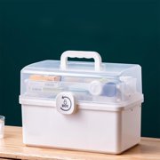 Feltree Large Capacity Home First Aid Kit with 3-Tier Medicine Cabinet, 7-Day Pill Organizer, and Six-Grid Pill Case for Emergency and Daily Use