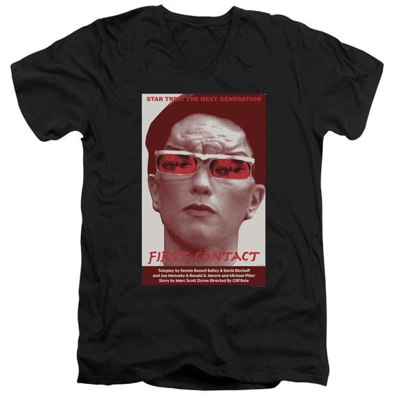 Star Trek - Tng Season 4 Episode 15 - Slim Fit V Neck Shirt - XX-Large