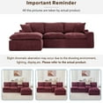 thumbnail image 4 of Newest Cloud Sectional Sofa 107.9" Upholstered Sofa Couch with Double-layer Cushion and Side Pockets, Free-combined Sectional Sofa Full-compressed Sofa for Living Room, Red, 4 of 7