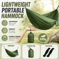 thumbnail image 2 of Camping Hammock, Super Lightweight Portable Parachute Hammock with Two Tree Straps, Single or Double Travel Swing Nylon Camp Hammocks, for Outdoor Beach Backpacking, 2 of 7