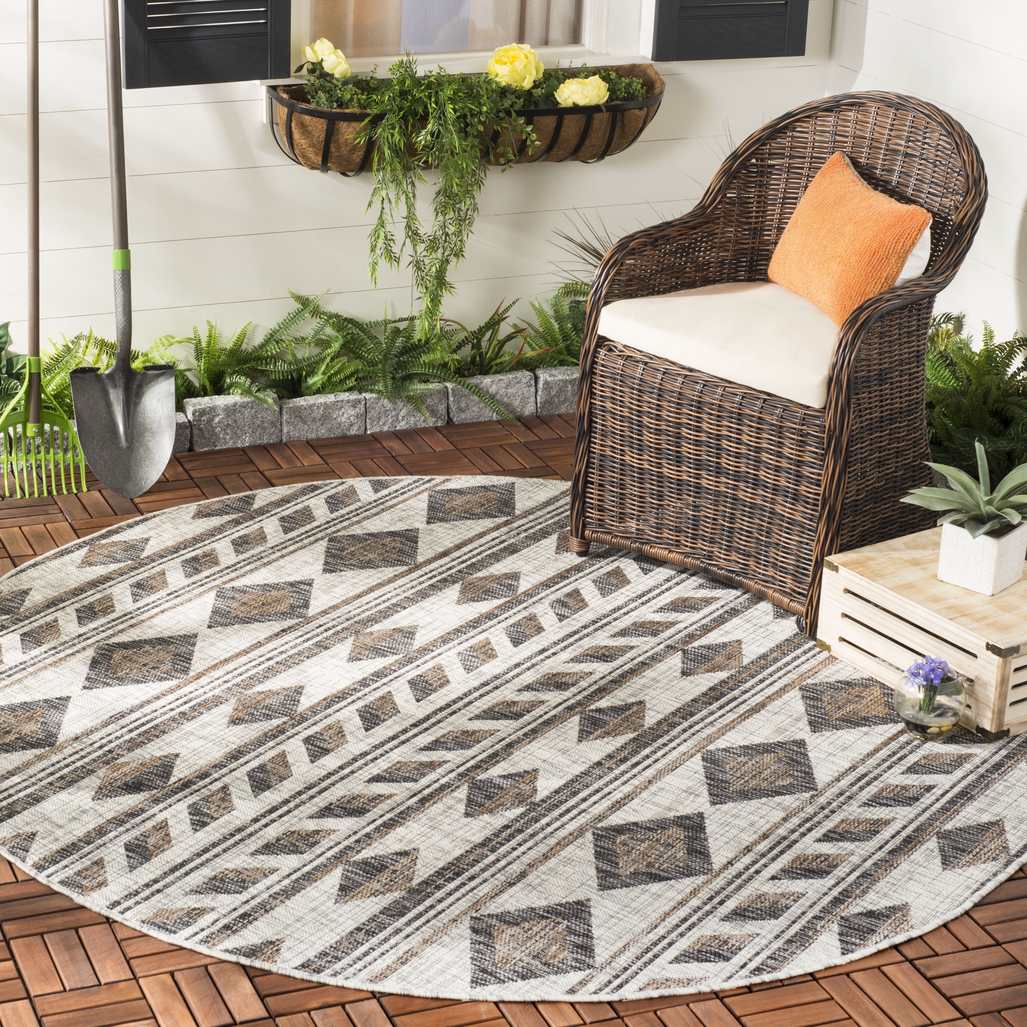 Safavieh Courtyard Allycia Southwestern Outdoor Area Rug or Runner