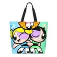 thumbnail image 2 of The Powerpuff Girls Reusable Grocery Bags Shoulder Bag Large Capacity Shopping Bag Cute Tote Bags, 2 of 9
