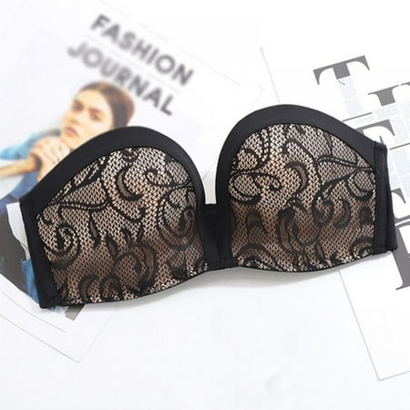 

Forzero Women Half Cup Strapless Breathable Bra Gather No Steel Ring Thin Wild Safety Exposive-Proof Bra