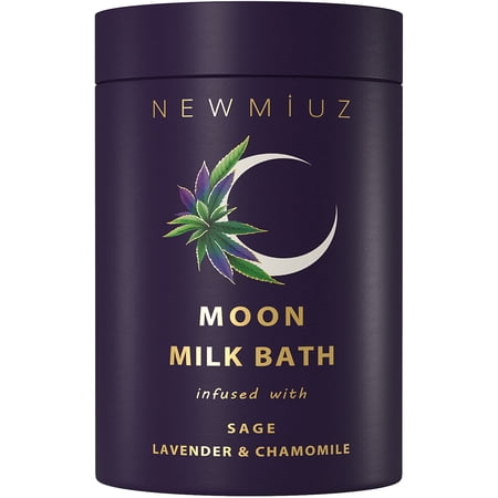 Cleansing Sage Moon Milk Bath Soak - Lavender Chamomile - Moisturize & Soften Skin Spiritual Stress Relief Gifts for Women Destress Luxury Spa Bath Salt Powder Birthday Perfect Stocking Stuffers
