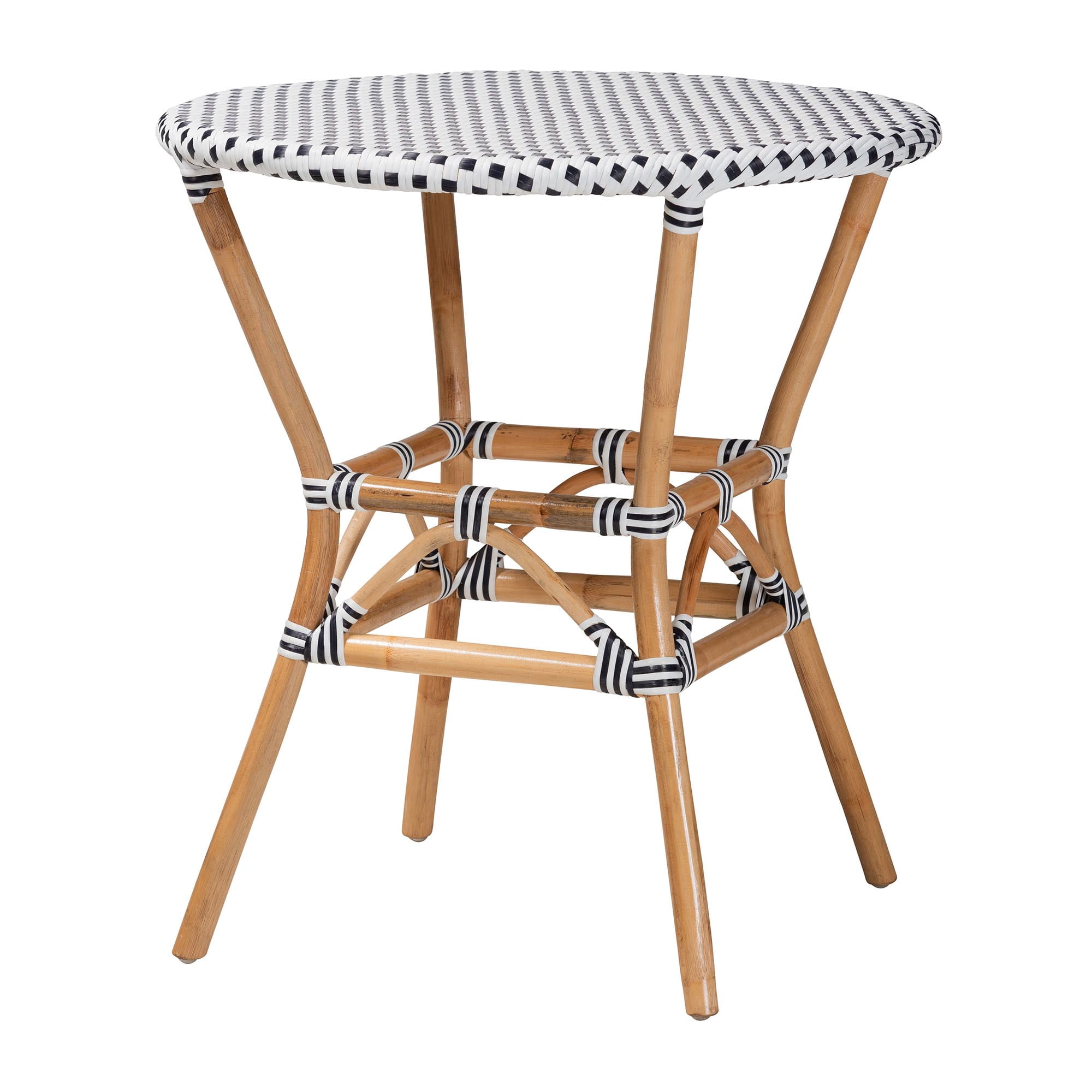 Baxton Studio Genica Rattan French Provincial Dining Sets, 5-Piece, Brown