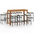 thumbnail image 2 of vidaXL 9 Piece Garden Bar Set with Cushions Black, 2 of 12