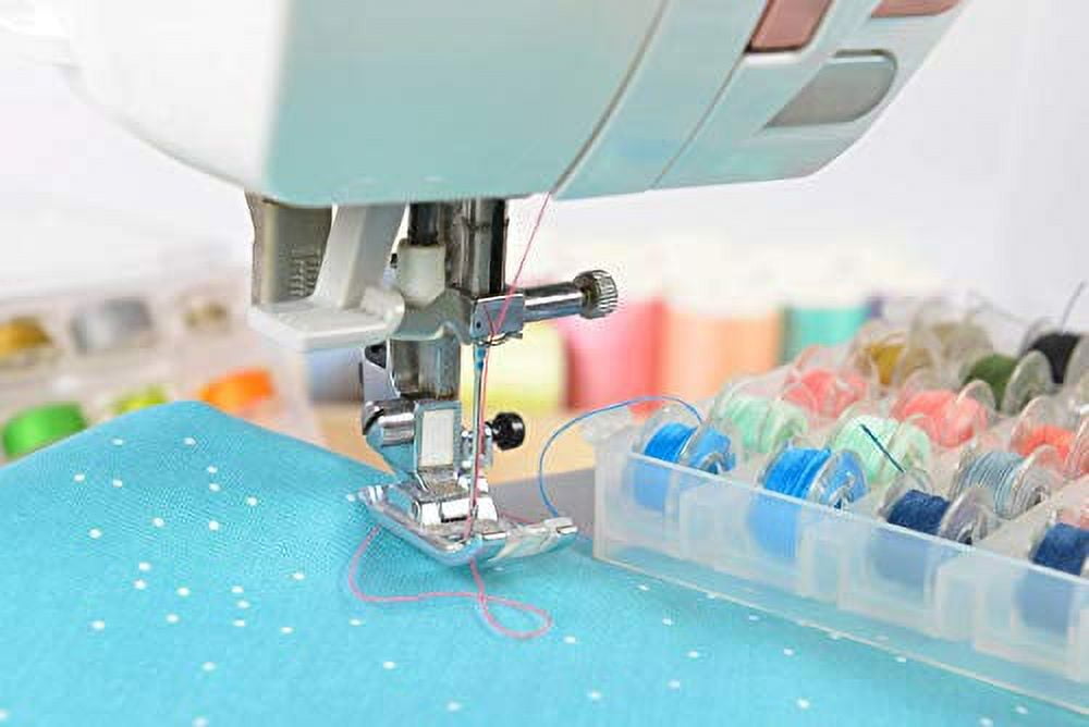 Mandala Crafts Prewound Bobbin Thread for Singer Kenmore Bernina Brother Janome Embroidery and Sewing Machine Class 15 SA156 144 PCs 60/2 Black