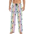 thumbnail image 2 of FREEAMG Rainbow Panda Pajama Pants for Men, Men's Separate Bottoms, Pure Cotton Comfortable Lounge Pants（139）, 2 of 7