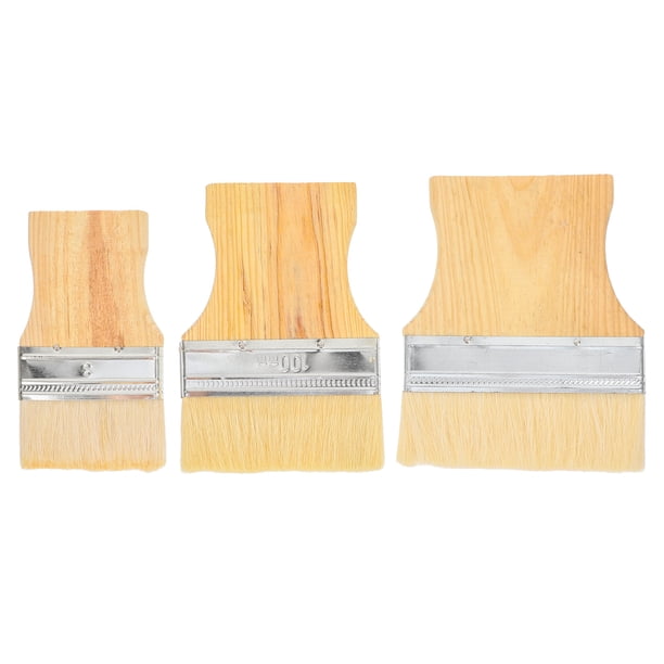 3 pinceles de punta plana, con mango de madera, para acuarela, acrílico, óleo, punta plana, dibujo, multiusos