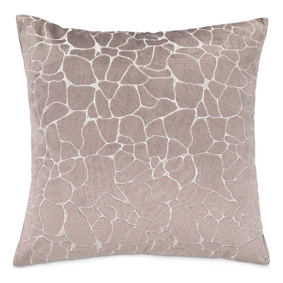 MICHAEL AMINI GLAMtastic Crackel 22x22" Square Velvet Pillow Fog/Taupe Set of 2
