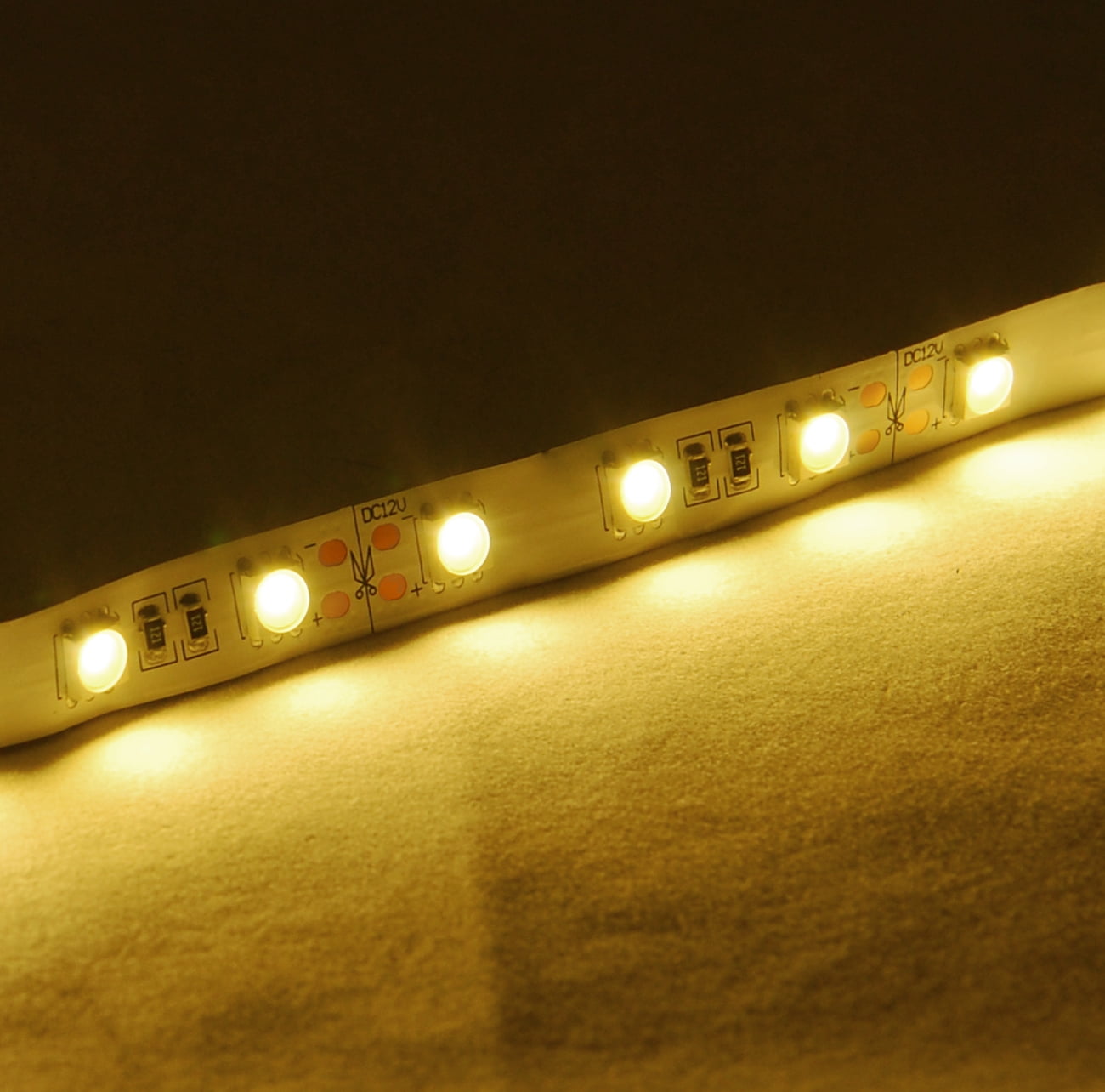ABI Warm White High Brightness Flexible LED Light Strip with AC Adapter, SMD 5050 LED Chips, 5 Meters / 16.4 FT Spool, 12VDC
