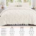 thumbnail image 2 of Sasttie King Size Comforter Set, 7-Piece Bed in a Bag, Pintuck Bedding Sets for All Season, Ivory, 2 of 8