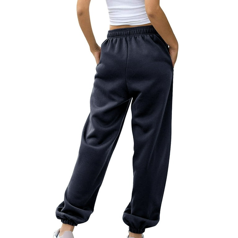 Knosfe Petite Sweatpants for Women with Pockets Drawstring Cinch Bottom  Trendy Sweatpants Soft Woman Running Wide Leg 2023 Joggers Women Straight  Leg Tall High Waisted Baggy Pants Teens Navy L 