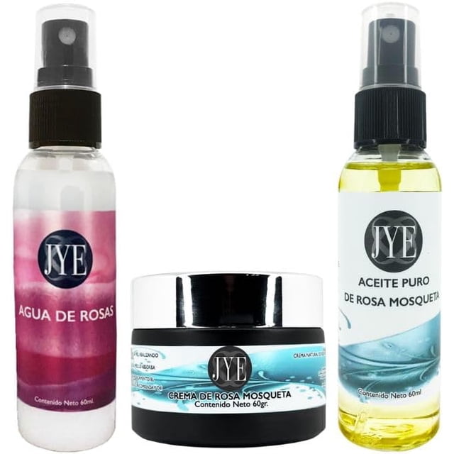Kit Hidratación! Agua de Rosas, Aceite de Rosa Mosqueta, Crema de Rosa Mosqueta