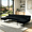 Black01, variant on Gewnee 117.13”U-Shaped Sectional Sofa,Corduroy Couch,4 Seat Lounge Sleeper Sofa with Double Chaises for Living Room.Black