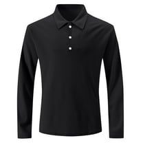 Jalioing Men's Long Sleeve Casual Golf Shirt Business Fashion Collared Button Shirts Solid Color Work Tops