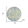 thumbnail image 3 of 8' X 8' Ivory And Blue Round Damask Non Skid Indoor Outdoor Area Rug, 3 of 6