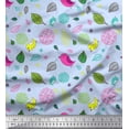 thumbnail image 1 of Soimoi Cotton Voile Fabric Leaves,Floral & Bird Kids Decor Fabric Printed Yard 42 Inch Wide, 1 of 1
