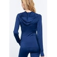 thumbnail image 5 of Saronite Basic Long Sleeve Seamless Hoodied Track Jacket,Cobalt Navy (Women's), 5 of 5