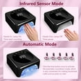 thumbnail image 3 of Cordless LED Nail Lamp, 78W Rechargeable UV Nail Light, Intelligent Infrared Sensor and LCD Display Curing Nail Lamp, Portable Nail Dryer Gel Polish Light with 5 Timer Setting Black, 3 of 5