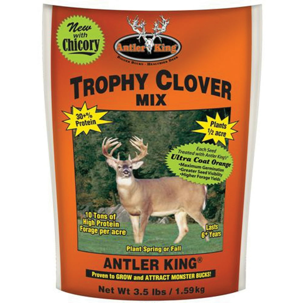 Antler King Trophy Clover Mix Food Plot Seed, Ultra Coat Orange, 3.5