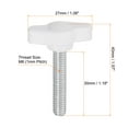 thumbnail image 2 of Uxcell 20 Packs M6 x 30mm Male Thread Tee Wing Knobs Thumb Screw Clamping Knobs Grip White, 2 of 5