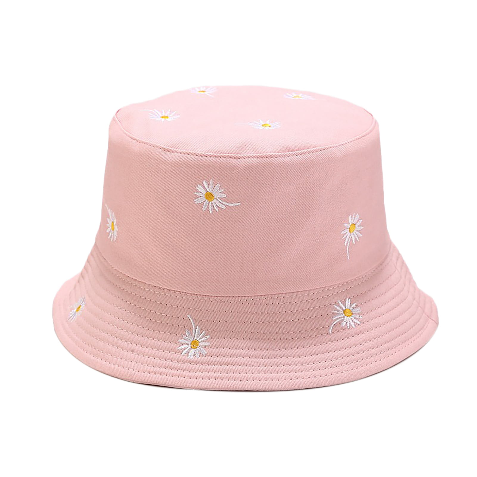 SANWOOD Bucket Hat Pink,Bucket Hat Flower Printed Foldable Solid Color  Women Fisherman Hat for Outdoor