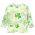 thumbnail image 2 of Cethrio St Patrick's Day T-shirts for Girl, Party Casual Crew Neck Printed 3/4 Sleeve Tops Multicolor Size 9-10T, 2 of 3