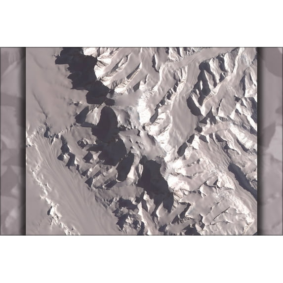 24"x36" Gallery Poster, Satellite image of Vinson Massif, Antarctica