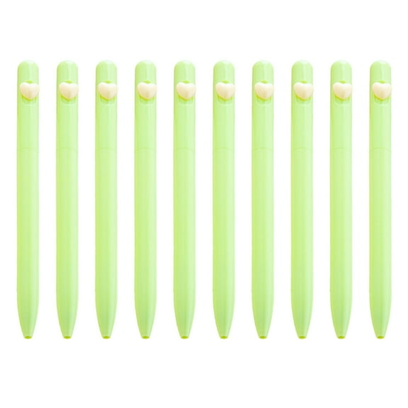 10pcs Love Heart Ballpoint Pen 1.0mm Writing Pen Plastic Ballpoint Pen Black Ink Stationery Pen for Student Teacher