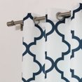 thumbnail image 4 of Quality Home Oxford Basketweave Reverse Moroccan Print Curtains – Stainless Steel Nickel Grommet Top – Navy – 52"W x 84"L - (Set of 2 Panels), 4 of 4