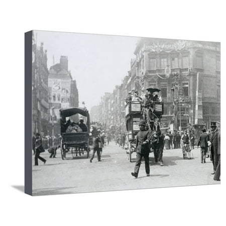 Ludgate Circus, London, prepared for Queen Victoria's Diamond Jubilee, 1897 Stretched Canvas Print Wall Art By Paul