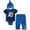 Blue, variant on Harry Potter Bodysuit, Pants and Hat 3 Piece Outfit Set Newborn to Infant