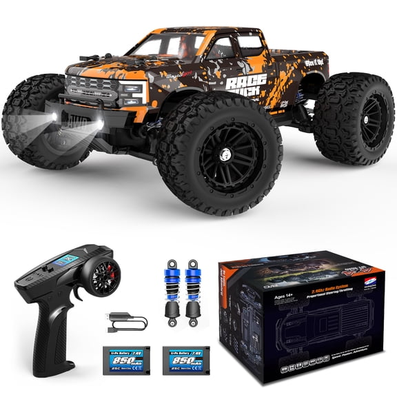 HAIBOXING 1:18 Radio Control Car Oil-Filled Shocks Rear Diff Ring Pinion Powder Gears Orange
