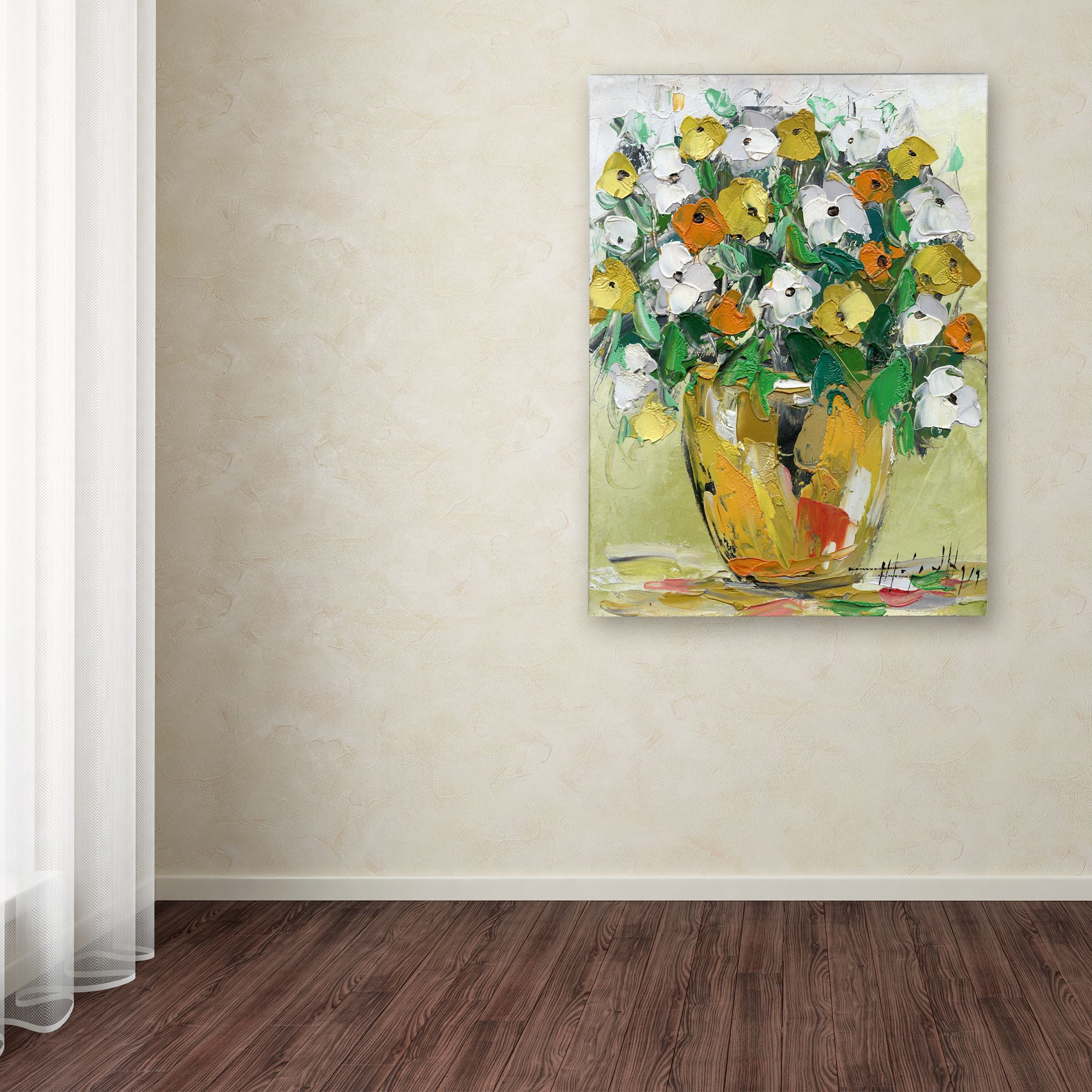 Trademark Fine Art "Spring Flowers in a Vase 4" Canvas Art by Hai Odelia