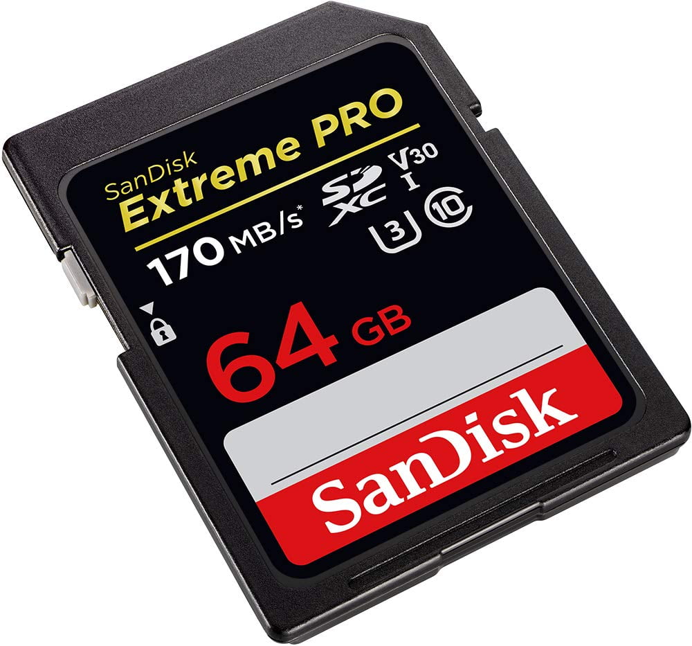 SanDisk Extreme PRO 64GB SDXC UHS-I Full Size Memory Card, 170 MB