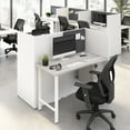 thumbnail image 2 of Hustle 48-inch Office Cubicle Desk with Storage in White/Gray - Engineered Wood, 2 of 6