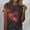 Red, variant on Fatuov Women's T-Shirts Summer Short Sleeve Blouses Soft Cotton Tops Star Pattern Crew Neck Fashion Blouses Red