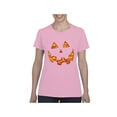 thumbnail image 1 of Women's T-Shirt Short Sleeve - Halloween Costume Pumpkin Face, 1 of 5