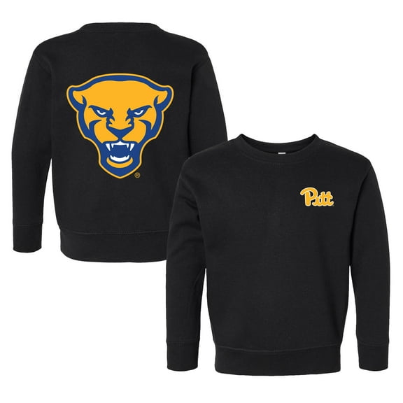 Toddler Chad & Jake Black Pitt Panthers Primary Logo Pullover Sweatshirt