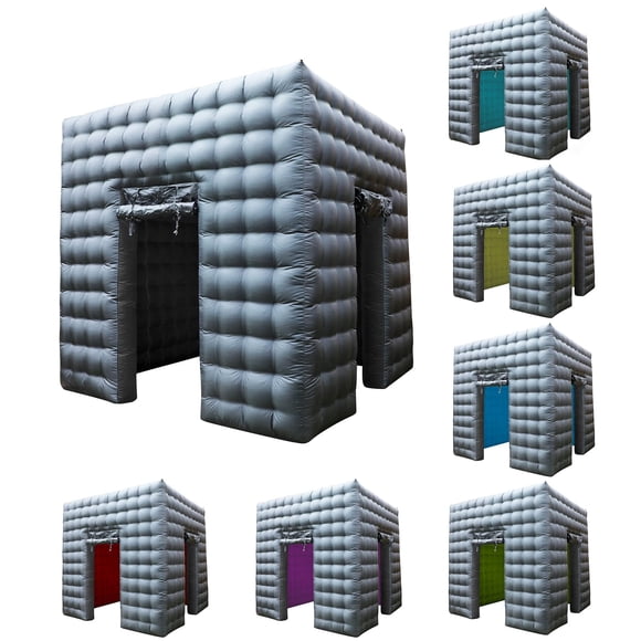 Fotomatón inflable Xmaybang de 2 puertas con luces LED de 2,8 x 2,8 m
