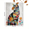 thumbnail image 3 of Bohemian Abstract Cat Floral Canvas Print, for Living Room, Office, Kitchen, Dining Room, 3 of 8