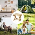 thumbnail image 4 of 2X Small Folding Stool Portable Wooden Stool Chair Lightweights Fold-Up Step Stool Folding Foot Rest 28x36x29cm, 4 of 8